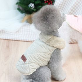 Pet Puppy Clothes Cotton-padded Jacket (Option: Beige-S)