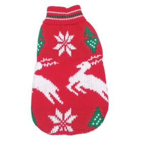 New Winter Fashion Pet Clothes (Option: Red White Deer-6China)