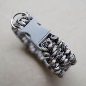 Dog Collar Woven Umbrella Rope Material (Option: Grey-33cm)