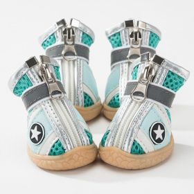 Dog Shoes Anti-drop Breathable Shoes (Option: Green Star-No 3)