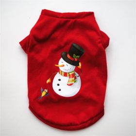 Fashion Dog Clothes Christmas Clothing (Option: Red Christmas Snowman-L)