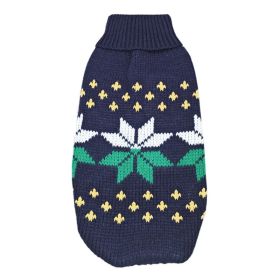 New Winter Fashion Pet Clothes (Option: Navy Leaf-16China)